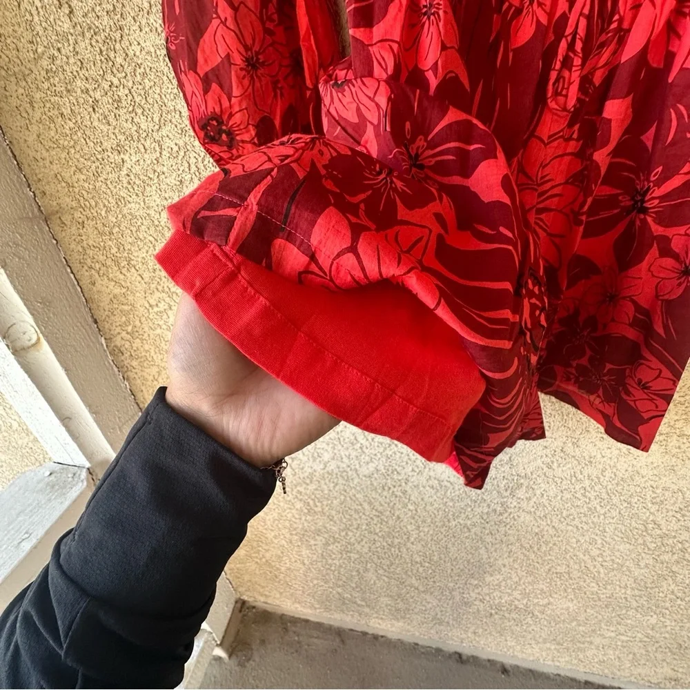 Faithfull the Brand Red Floral Romper Alba playsuit 8 - Picture 7 of 13